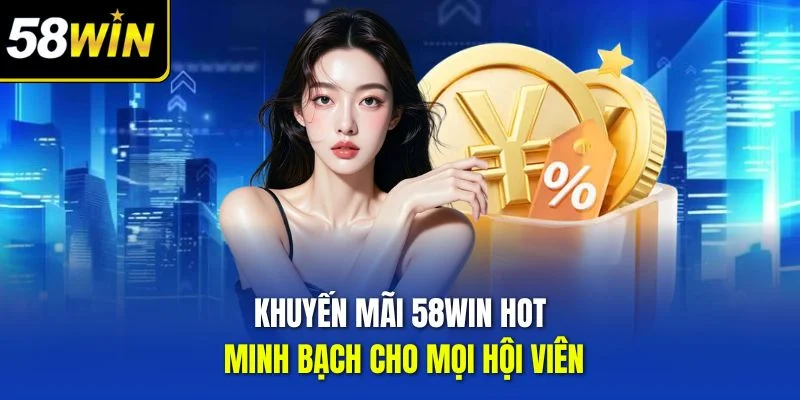 Khuyến mãi 58WIN hot minh bạch cho mọi hội viên